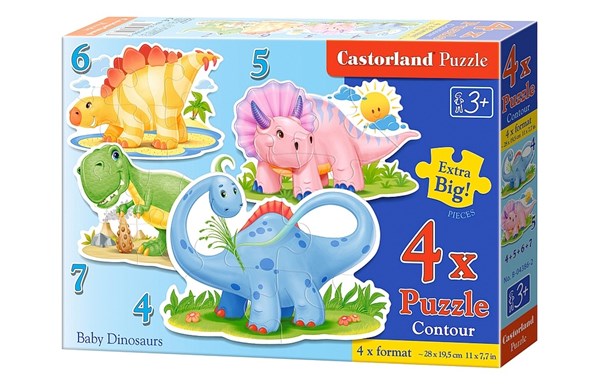Castorland (B-04386) - "Dinosaurierbabies" - 4 5 6 7 Teile Puzzle