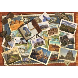Jumbo (18588) - "Weltwunder-Collage" - 2000 Teile Puzzle