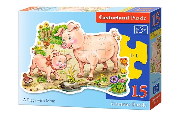 Castorland (B-015016) - "Das Ferkel und seine Mama" - 15 Teile Puzzle