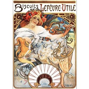 D-Toys (66930-MU04) - Alphonse Mucha: "Biscuits Lefèvre-Utile" - 1000 Teile Puzzle