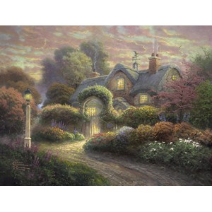 Schmidt Spiele (59466) - Thomas Kinkade: "Cottage im Rosengarten" - 1000 Teile Puzzle