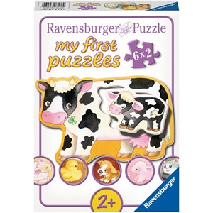 Ravensburger (07176) - "Tiere und ihre Kinder" - 2 Teile Puzzle