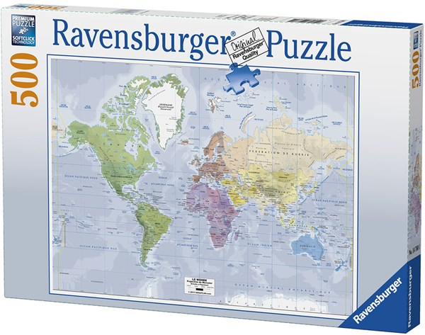 Ravensburger (14760) - "Weltkarte (auf Französisch)" - 500 Teile Puzzle
