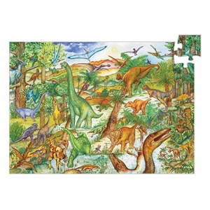 Djeco (07424) - "Discover the Dinosaurs + Poster" - 100 Teile Puzzle