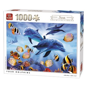 King International (05666) - "Four Dolphins" - 1000 Teile Puzzle