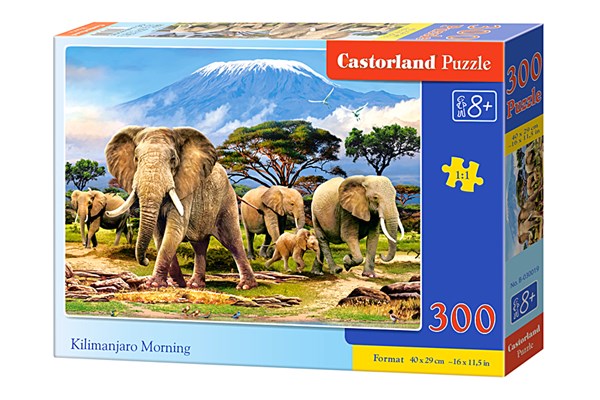 Castorland (B-030019) - "Elefanten am Kilimanjaro" - 300 Teile Puzzle