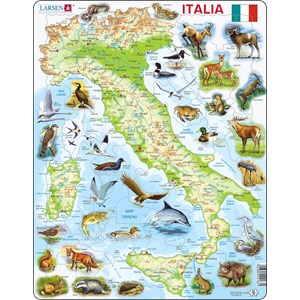 Larsen (K83-IT) - "Italien mit Tieren" - 65 Teile Puzzle