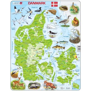 Larsen (K78) - "Dänemark mit Tieren" - 66 Teile Puzzle
