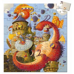 Djeco (07256) - "Vaillant und der Drache" - 54 Teile Puzzle