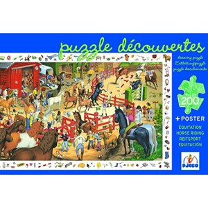 Djeco (07454) - "Horse riding + Poster" - 200 Teile Puzzle