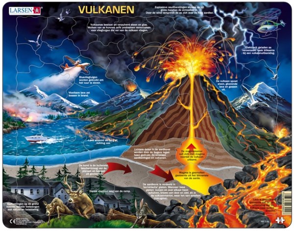 Larsen (NB2-NL) - "Vulkanen - NL" - 70 Teile Puzzle