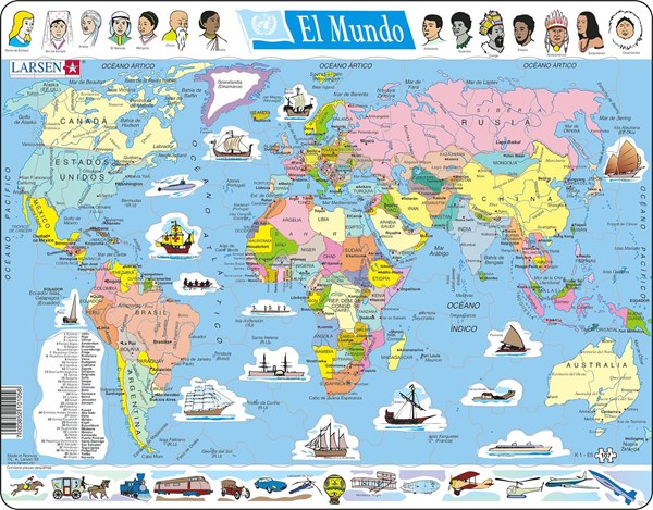 Larsen (K1-ES) - "El Mundo (auf Spanisch)" - 107 Teile Puzzle