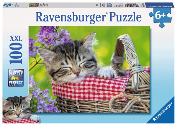 Ravensburger (10539) - "Schlafendes Kätzchen" - 100 Teile Puzzle