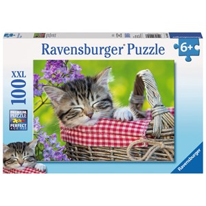 Ravensburger (10539) - "Schlafendes Kätzchen" - 100 Teile Puzzle