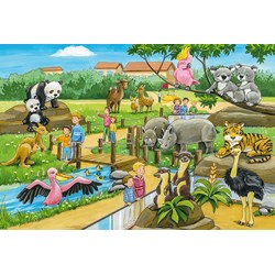 Schmidt Spiele (56218) - "Ein Tag im Zoo" - 24 Teile Puzzle