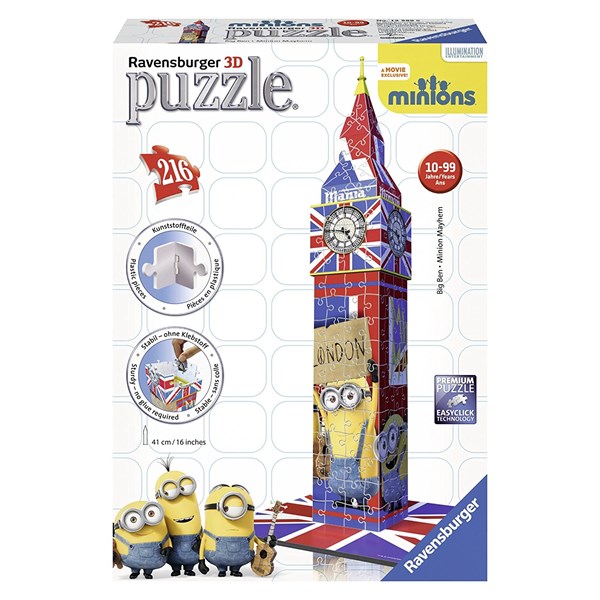 Ravensburger (12589) - "Big Ben Minions" - 216 Teile Puzzle