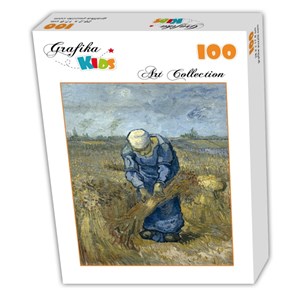 Grafika (00299) - Vincent van Gogh: "Bäuerin beim Strohschneiden (nach Millet)" - 100 Teile Puzzle